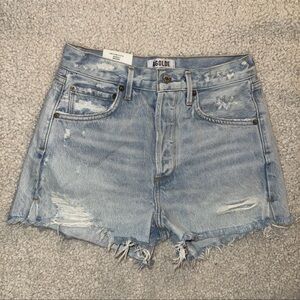 AGOLDE Women's Jaden Distressed Denim Shorts - Light Blue Sz 26
